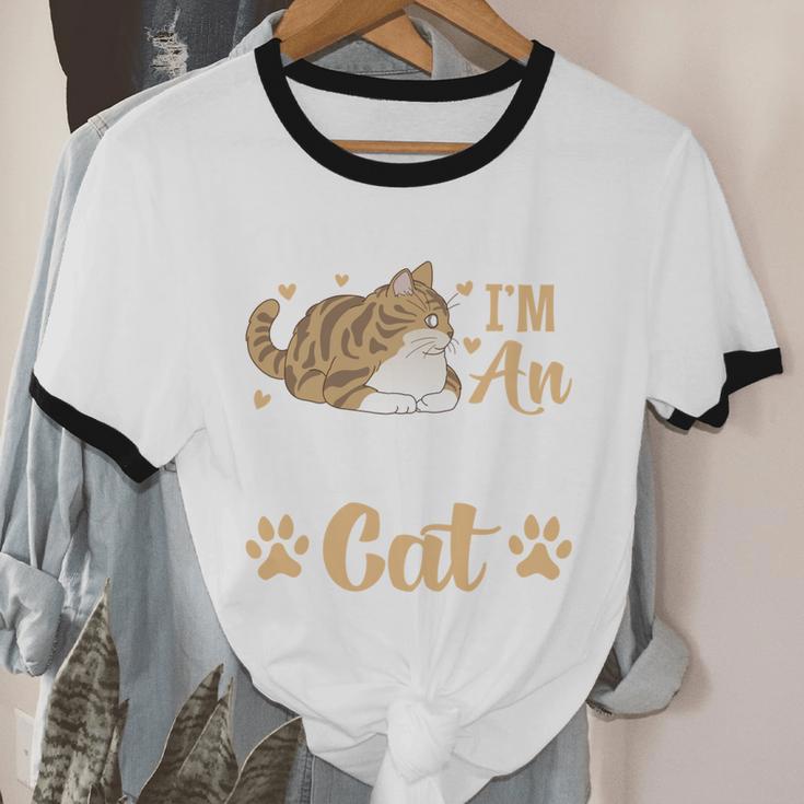 Kitty Pet Lover Introvert Person Cats Show Family Member Unisex Cotton Ringer T-Shirt