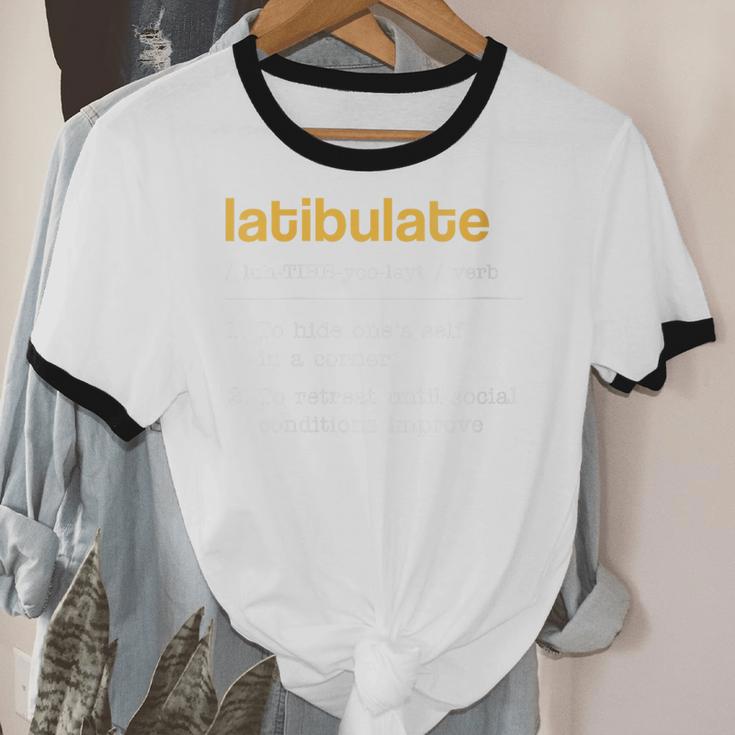 Latibulate Dictionary Definition For Introverts Unisex Cotton Ringer T-Shirt Latibulate Dictionary Definition For Introverts Unisex Cotton Ringer T-Shirt