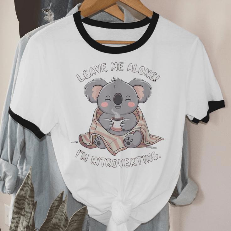 Leave Me Alone I'm Introverting Koala Introvert Unisex Cotton Ringer T-Shirt Leave Me Alone I'm Introverting Koala Introvert Unisex Cotton Ringer T-Shirt
