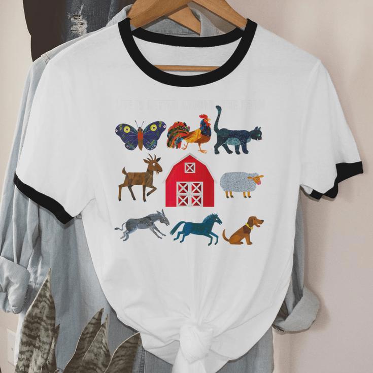 Life Is Better Around The Farm Nostalgia Trendy Unisex Cotton Ringer T-Shirt