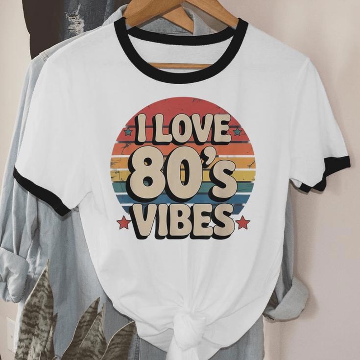 I Love 80’s Vibes Retro 80s Style Vintage Sunset Nostalgia Unisex Cotton Ringer T-Shirt I Love 80’s Vibes Retro 80s Style Vintage Sunset Nostalgia Unisex Cotton Ringer T-Shirt