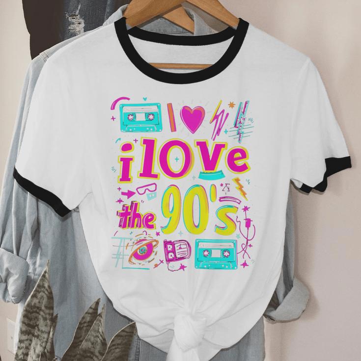 I Love The 90'S 90s Nostalgia Unisex Cotton Ringer T-Shirt