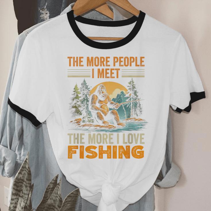 I Love Fishing Bigfoot Fisherman Introvert Sarcastic Unisex Cotton Ringer T-Shirt I Love Fishing Bigfoot Fisherman Introvert Sarcastic Unisex Cotton Ringer T-Shirt