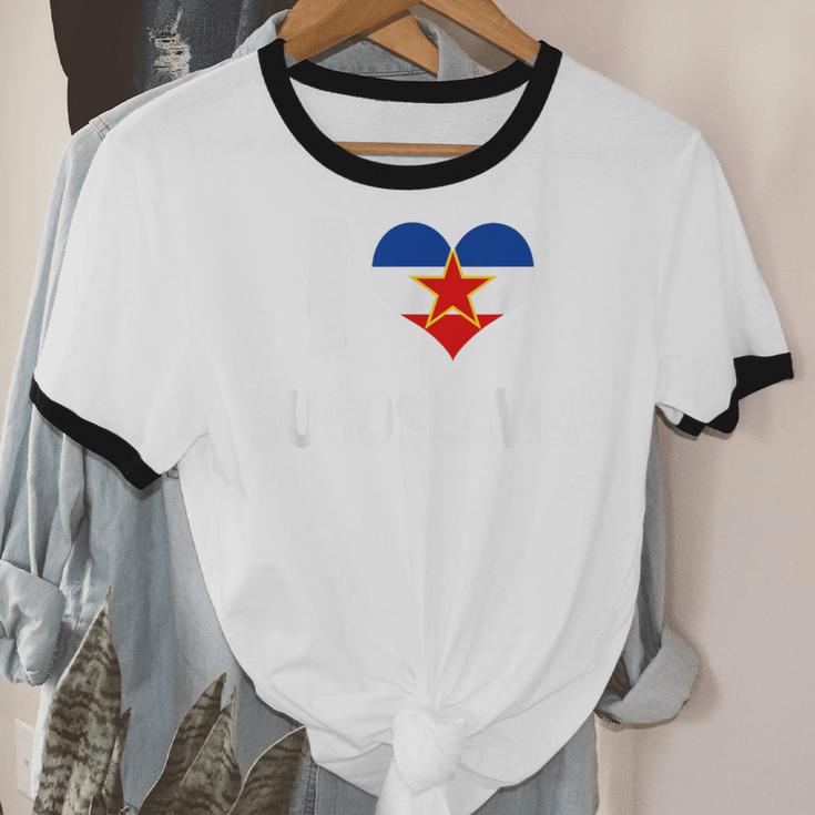 I Love Yugoslavia Proud Yugoslav Nostalgia Saying Unisex Cotton Ringer T-Shirt