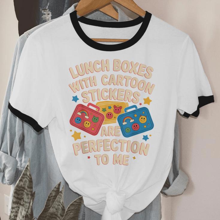 Lunch Boxes With Stickers Lunch Box Nostalgia Retro Unisex Cotton Ringer T-Shirt