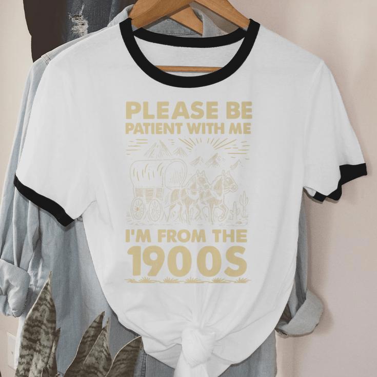 Men Women Please Be Patient With Me I'm From The 1900s Premium Unisex Cotton Ringer T-Shirt Men Women Please Be Patient With Me I'm From The 1900s Premium Unisex Cotton Ringer T-Shirt