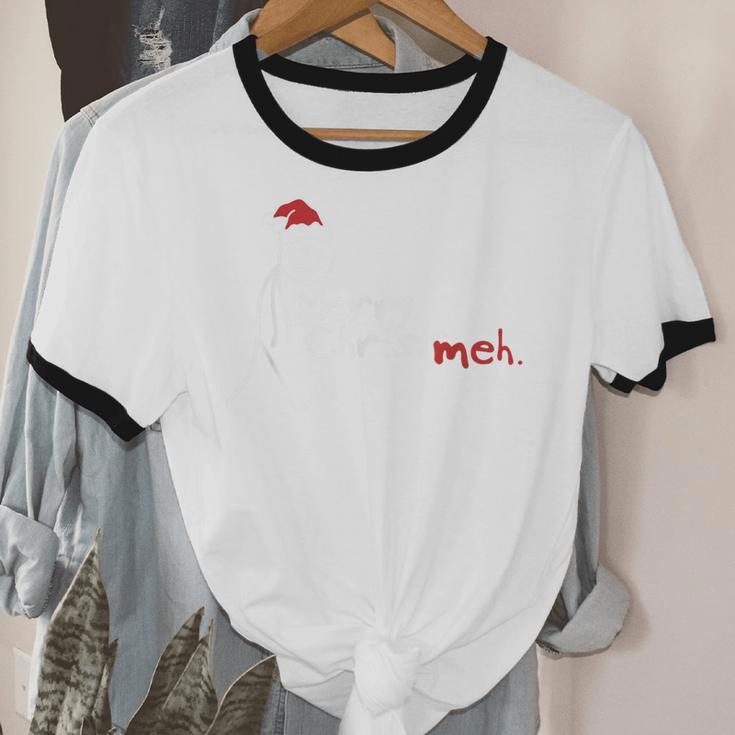 Merry Christ-Meh Christmas Introvert Unisex Cotton Ringer T-Shirt