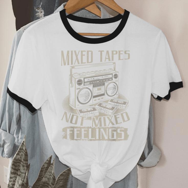 Mixed Tapes Not Feelings Nostalgia Retro Cassette Tape Unisex Cotton Ringer T-Shirt