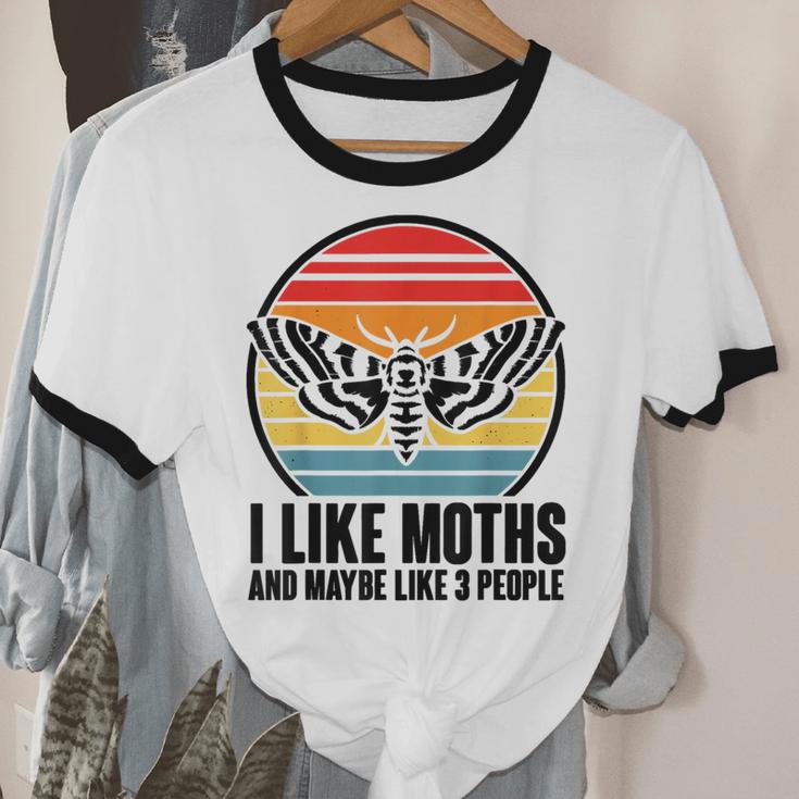 I Like Moths And Maybe 3 People Insect Moth Lovers Introvert Unisex Cotton Ringer T-Shirt I Like Moths And Maybe 3 People Insect Moth Lovers Introvert Unisex Cotton Ringer T-Shirt