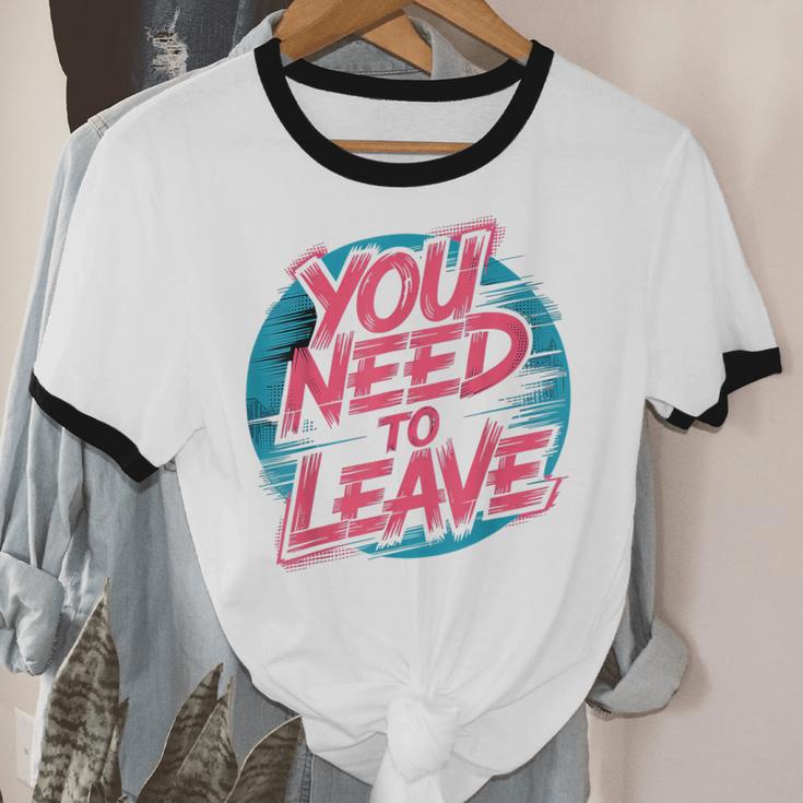 You Need To Leave Introvert Mood Space Unisex Cotton Ringer T-Shirt