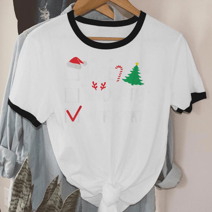 Nice Naughty Introvert Christmas List Santa Unisex Cotton Ringer T-Shirt Nice Naughty Introvert Christmas List Santa Unisex Cotton Ringer T-Shirt