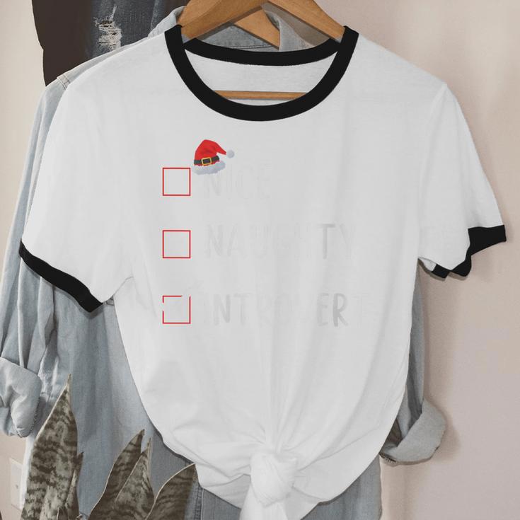 Nice Naughty Introvert List Christmas Introvert Unisex Cotton Ringer T-Shirt Nice Naughty Introvert List Christmas Introvert Unisex Cotton Ringer T-Shirt