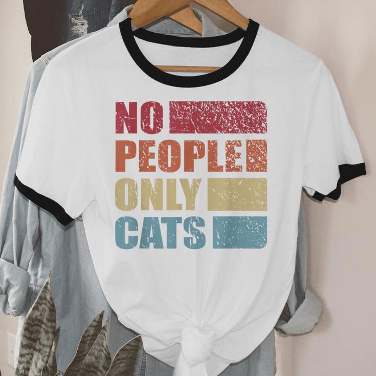 No People Only Cats Introvert Unisex Cotton Ringer T-Shirt No People Only Cats Introvert Unisex Cotton Ringer T-Shirt