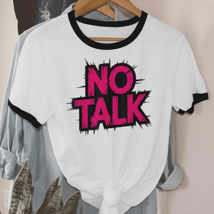 No Small Talk Zone – Introvert Quote Unisex Cotton Ringer T-Shirt