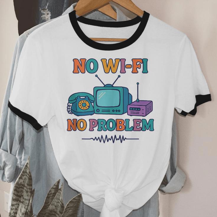 No Wi-Fi No Problem – Retro Dial Up Tech Nostalgia Unisex Cotton Ringer T-Shirt No Wi-Fi No Problem – Retro Dial Up Tech Nostalgia Unisex Cotton Ringer T-Shirt