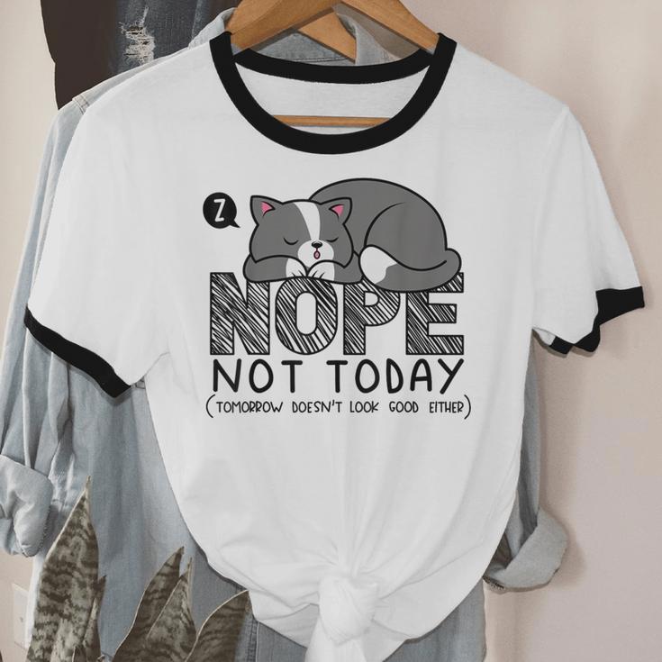 Nope Not Today Tomorrow's Not Looking Good Either Introverts Unisex Cotton Ringer T-Shirt Nope Not Today Tomorrow's Not Looking Good Either Introverts Unisex Cotton Ringer T-Shirt