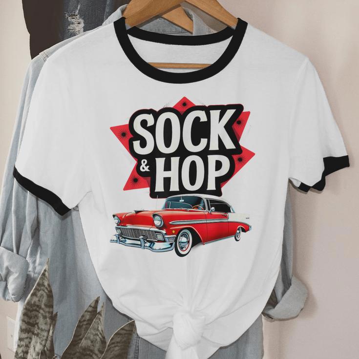 Nostalgia 1950s Sock Hop Dance Unisex Cotton Ringer T-Shirt Nostalgia 1950s Sock Hop Dance Unisex Cotton Ringer T-Shirt