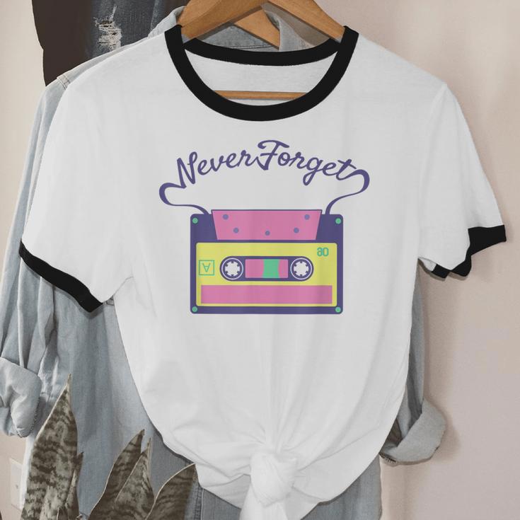 Nostalgia 1980s 80s 90s Costume Party Never Forget Unisex Cotton Ringer T-Shirt