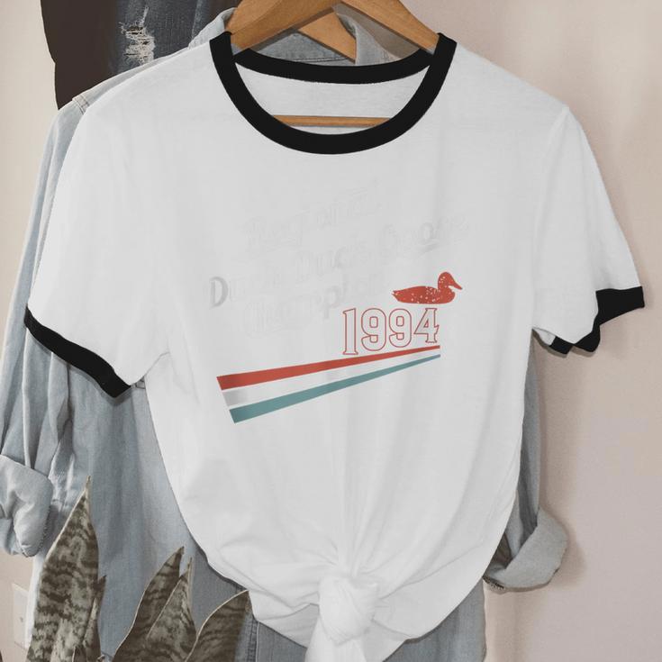 Nostalgia 90s Duck Goose Unisex Cotton Ringer T-Shirt