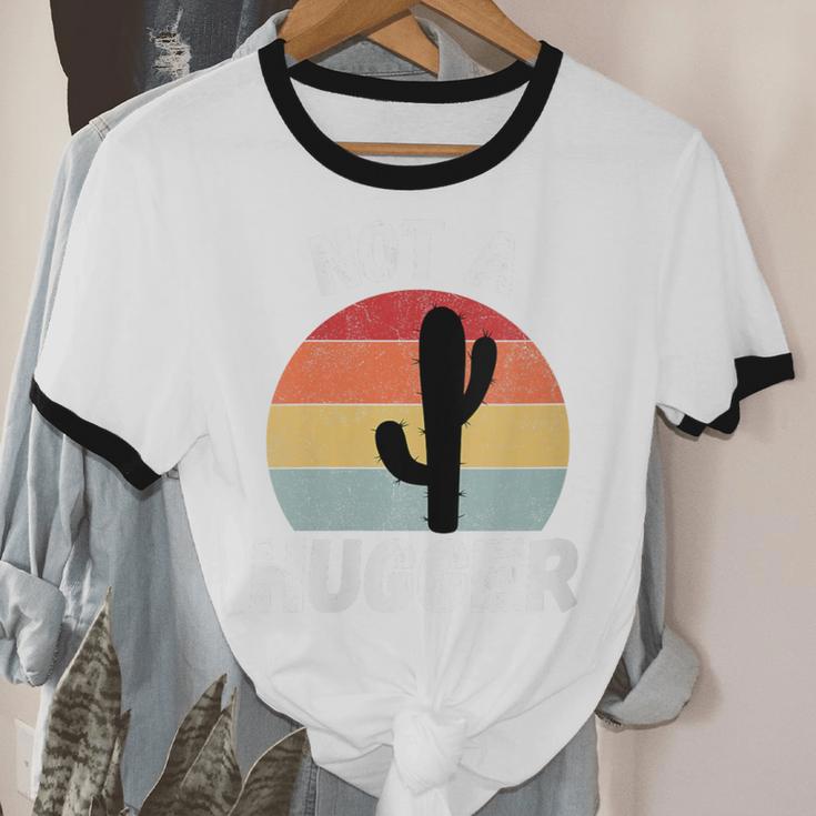 Not A Hugger Cactus Introvert Antisocial Unisex Cotton Ringer T-Shirt Not A Hugger Cactus Introvert Antisocial Unisex Cotton Ringer T-Shirt
