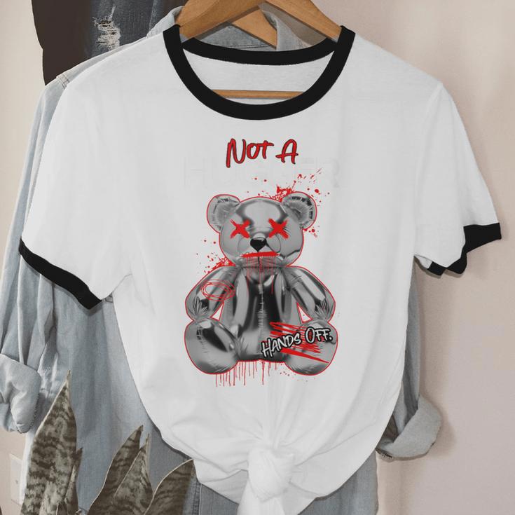 Not A Hugger Teddy Bear Antisocial Introvert Unisex Cotton Ringer T-Shirt Not A Hugger Teddy Bear Antisocial Introvert Unisex Cotton Ringer T-Shirt