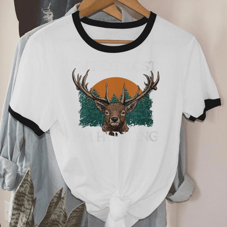 Im Not Lost Im Hunting Introvert Hunter Antisocial Unisex Cotton Ringer T-Shirt