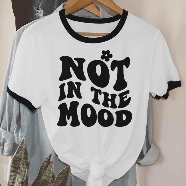 Not In The Mood Anti Social Introvert Sarcastic Retro Unisex Cotton Ringer T-Shirt Not In The Mood Anti Social Introvert Sarcastic Retro Unisex Cotton Ringer T-Shirt