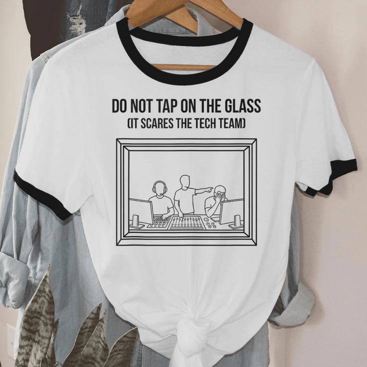 Do Not Tap On The Glass Sound Booth Introvert Unisex Cotton Ringer T-Shirt