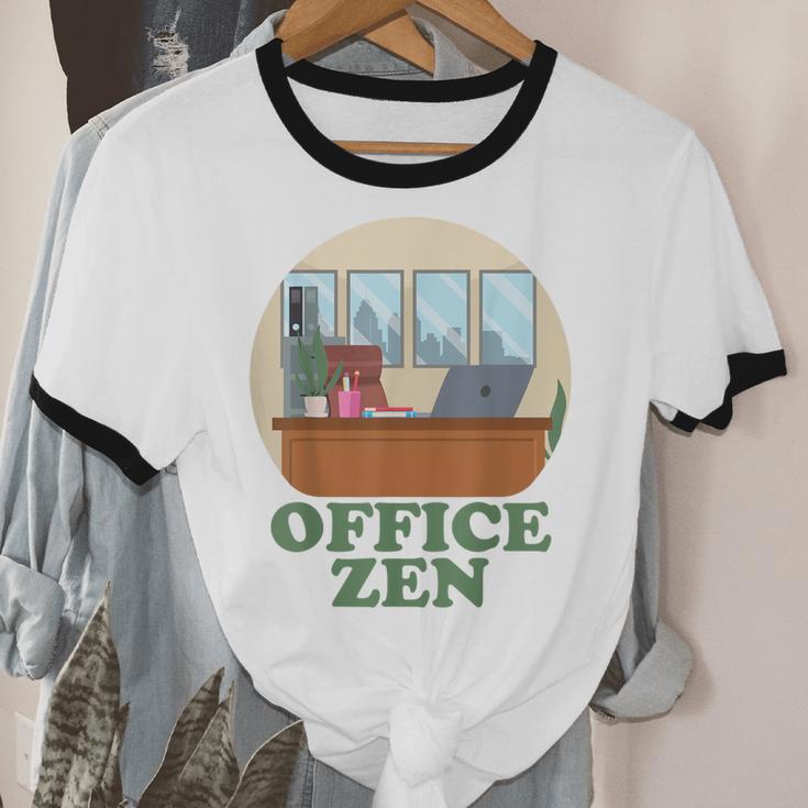Office Zen Introvert Office Staff Secretary Employee Admin Unisex Cotton Ringer T-Shirt