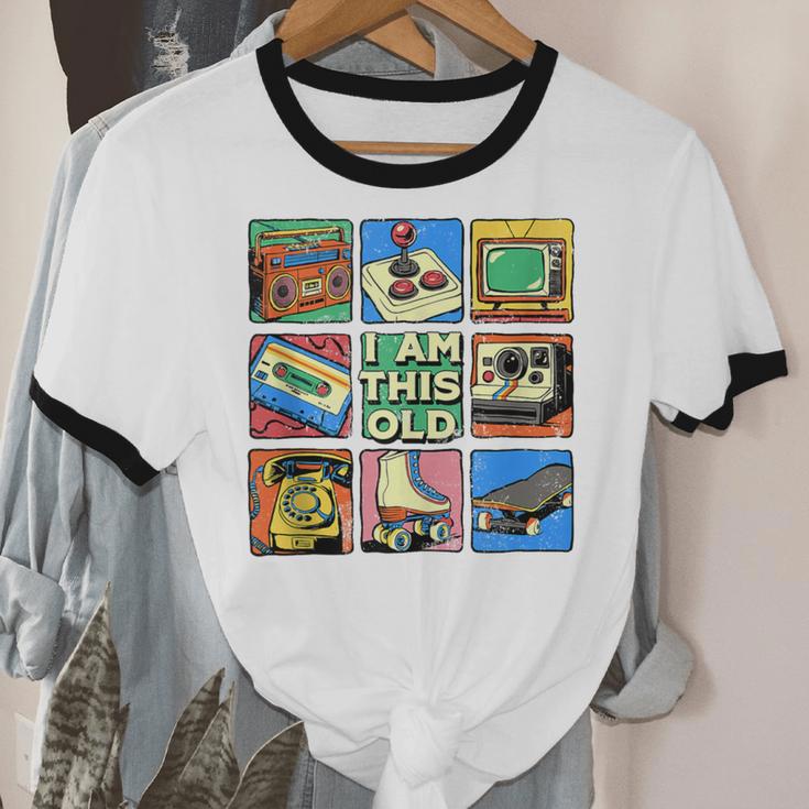 I Am This Old Retro Vintage Nostalgia 80s 90s Cassette Tape Unisex Cotton Ringer T-Shirt