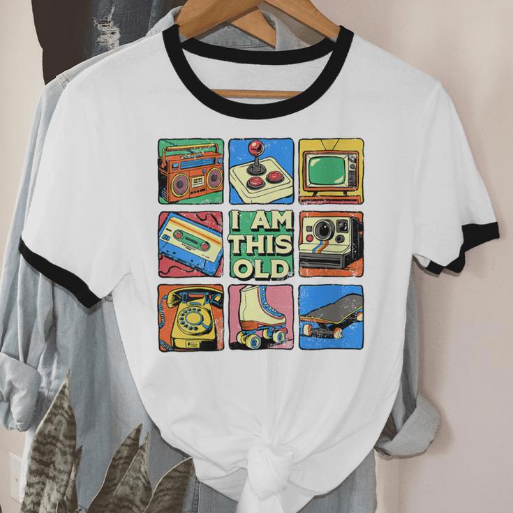 I Am This Old Retro Vintage Nostalgia 80s 90s Cassette Tape Unisex Cotton Ringer T-Shirt