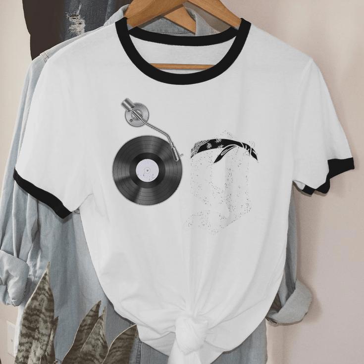 Old School Dad OG Hip Hop Head Vinyl Retro 80s90s Nostalgia Unisex Cotton Ringer T-Shirt