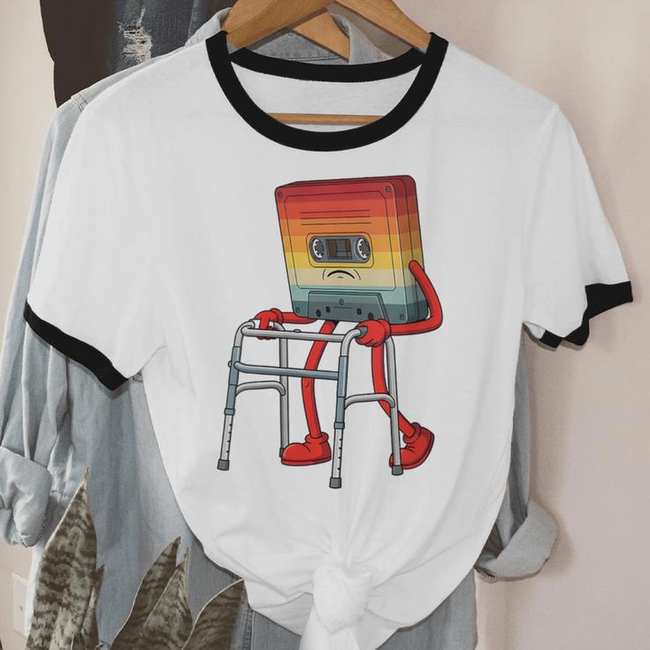 Old Vintage Cassette Tape 70s 80s 80s Outfit Nostalgia Unisex Cotton Ringer T-Shirt Old Vintage Cassette Tape 70s 80s 80s Outfit Nostalgia Unisex Cotton Ringer T-Shirt