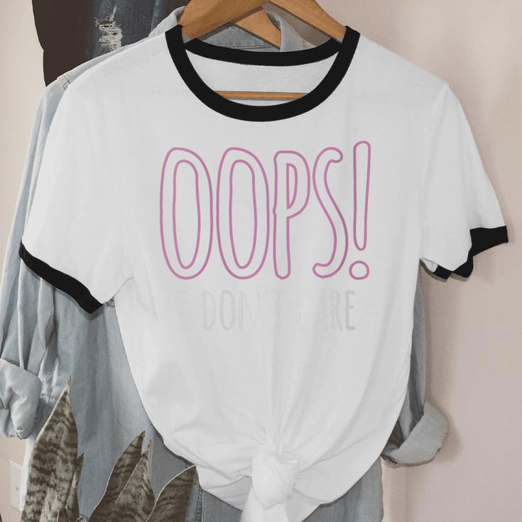 Oops I Don't Care Humor Small Talk Hater Introvert Unisex Cotton Ringer T-Shirt Oops I Don't Care Humor Small Talk Hater Introvert Unisex Cotton Ringer T-Shirt