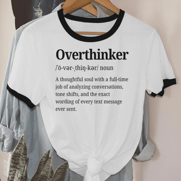 Overthinker Definition Anxiety Introvert Personality Premium Tri-Blend Unisex Cotton Ringer T-Shirt Overthinker Definition Anxiety Introvert Personality Premium Tri-Blend Unisex Cotton Ringer T-Shirt