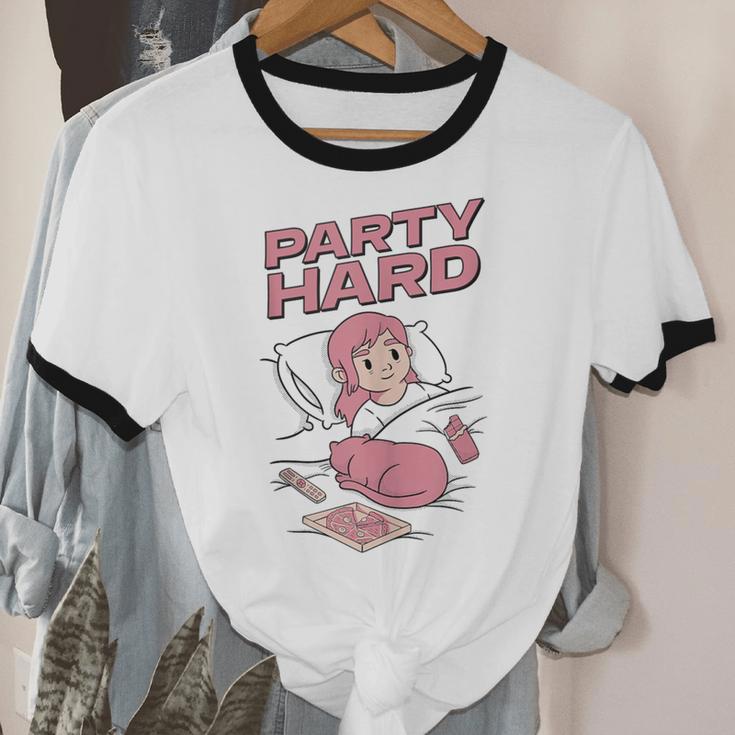 Party Hard Comfortable Stay At Home Introvert Unisex Cotton Ringer T-Shirt
