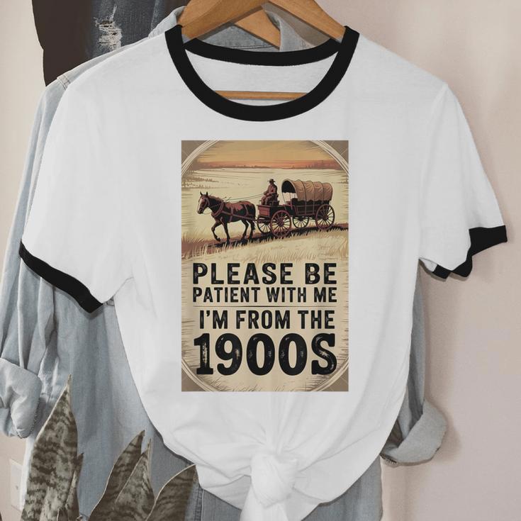 Be Patient With Me I'm From The 1900s Birthday Retirement Unisex Cotton Ringer T-Shirt