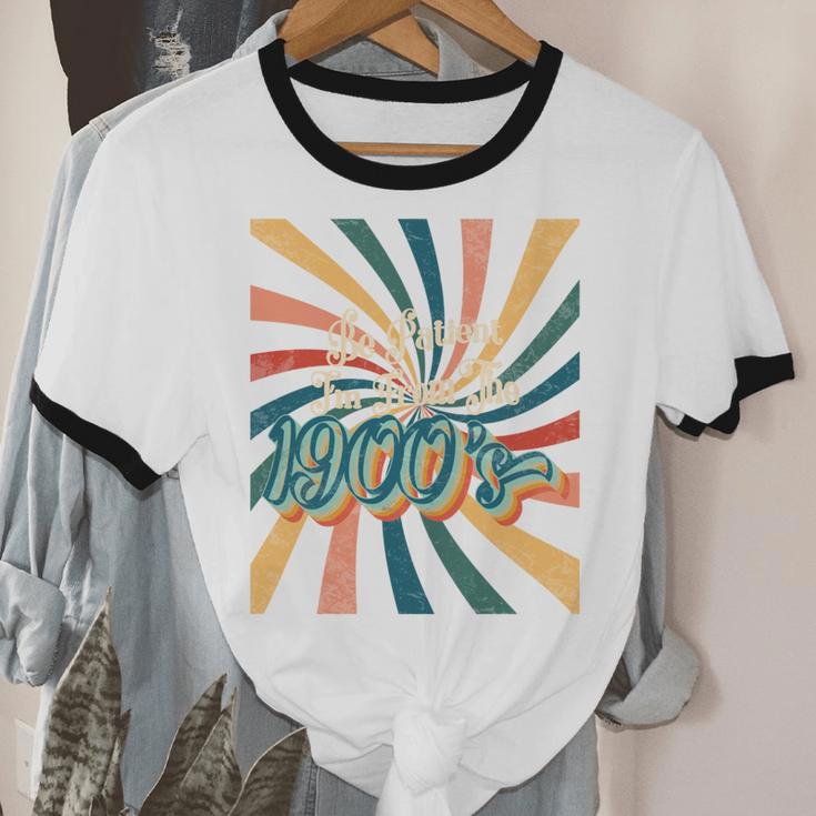 BE PATIENT I'M FROM THE 1900s RETRO SUNSET 90s 80s 70s Unisex Cotton Ringer T-Shirt