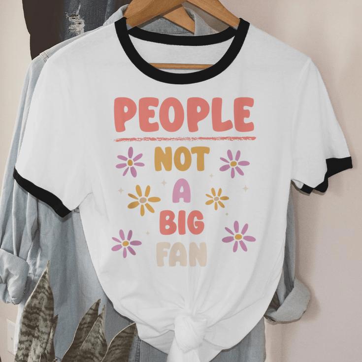 People Not A Big Fan Introverted Person Awkward Introvert Unisex Cotton Ringer T-Shirt