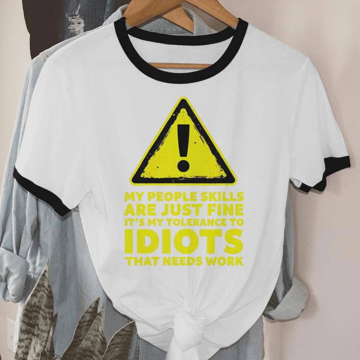 My People Skills Are Just Fine Sarcastic Introvert Premium Tri-Blend Unisex Cotton Ringer T-Shirt My People Skills Are Just Fine Sarcastic Introvert Premium Tri-Blend Unisex Cotton Ringer T-Shirt