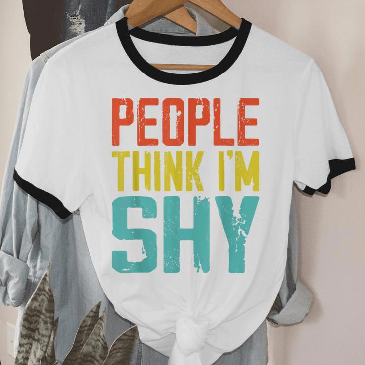 People Think I'm Shy I Introvert Unisex Cotton Ringer T-Shirt
