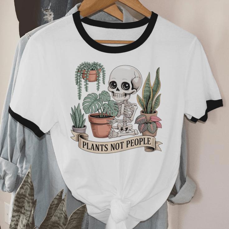 Plant Introvert Gardener Houseplant Botanical Women Men Kids Unisex Cotton Ringer T-Shirt