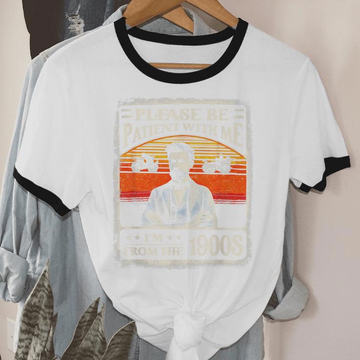 Please Be-Patient With Me I'm From The 1900s Humor Saying Unisex Cotton Ringer T-Shirt Please Be-Patient With Me I'm From The 1900s Humor Saying Unisex Cotton Ringer T-Shirt
