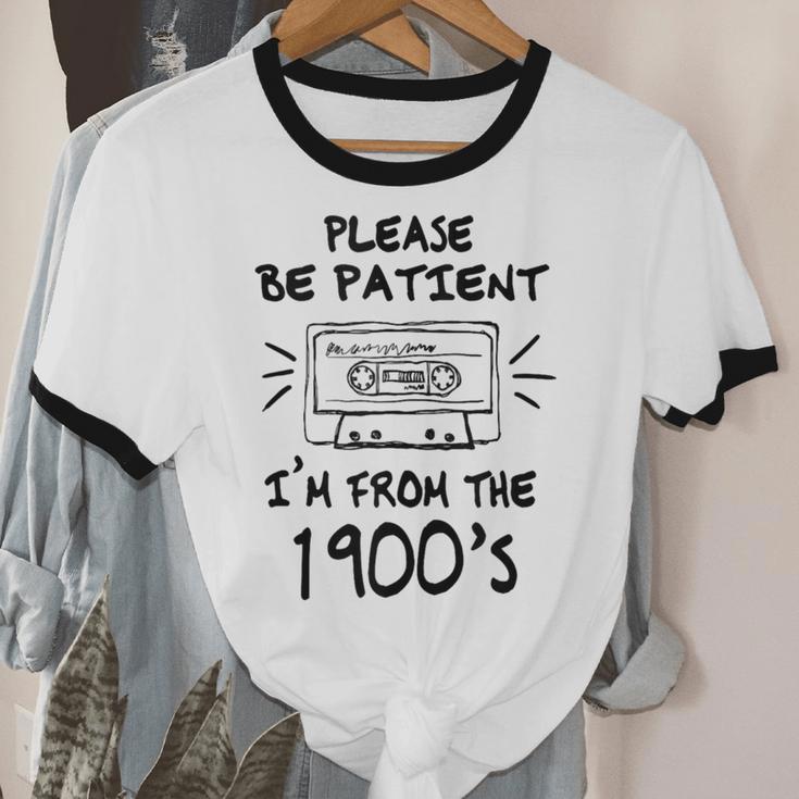 Please Be-Patient I'm From The 1900s Retro Cassette Tape Unisex Cotton Ringer T-Shirt