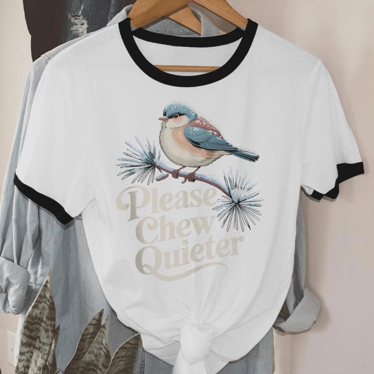 Please Chew Quieter Introvert Christmas Bird Lover Unisex Cotton Ringer T-Shirt Please Chew Quieter Introvert Christmas Bird Lover Unisex Cotton Ringer T-Shirt