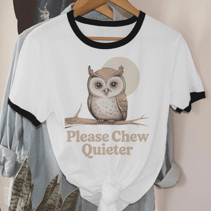 Please Chew Quieter Introvert Christmas Bird Lover Unisex Cotton Ringer T-Shirt