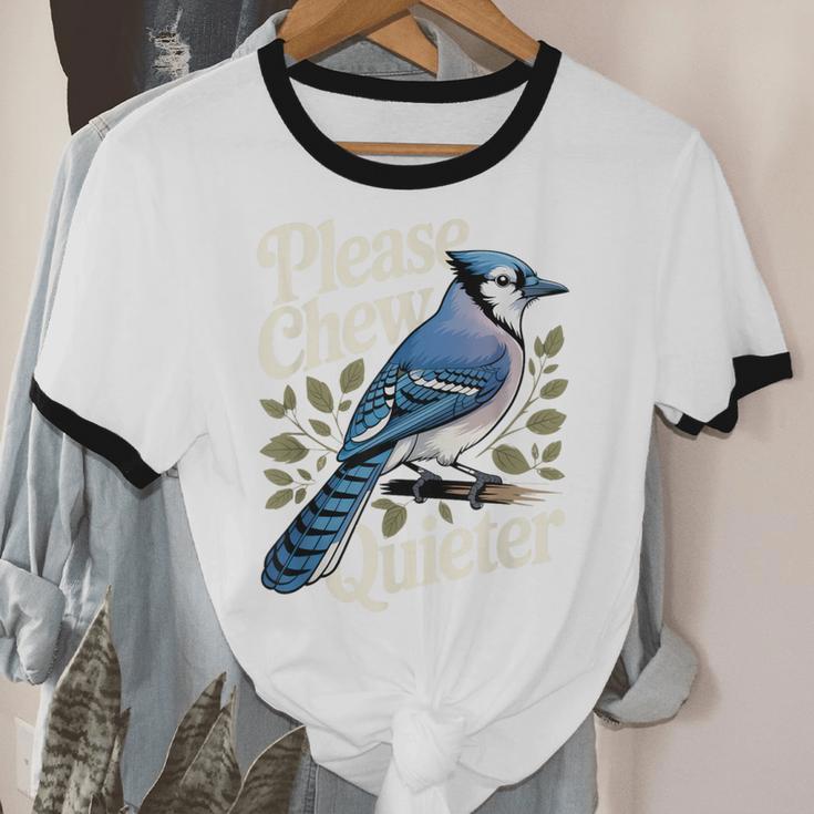 Please Chew Quieter Introvert Christmas Bird Watcher Unisex Cotton Ringer T-Shirt Please Chew Quieter Introvert Christmas Bird Watcher Unisex Cotton Ringer T-Shirt