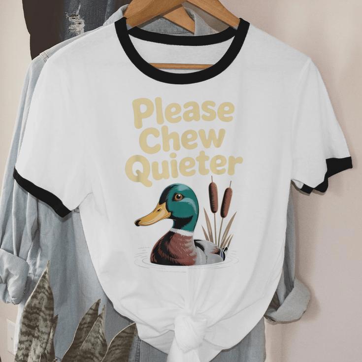 Please Chew Quieter Introvert Duck Lover Unisex Cotton Ringer T-Shirt Please Chew Quieter Introvert Duck Lover Unisex Cotton Ringer T-Shirt