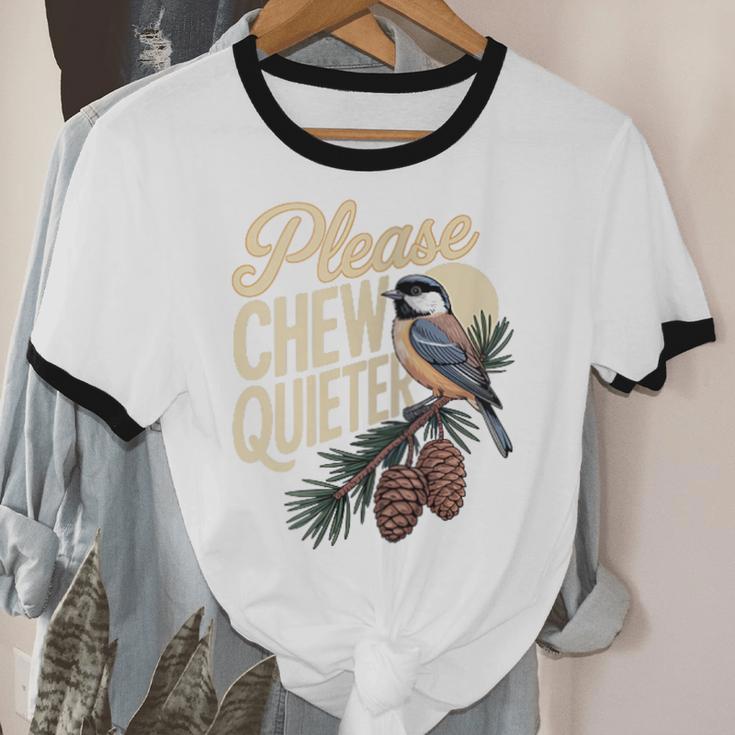 Please Chew Quieter Introverts Casual Everyday Unisex Cotton Ringer T-Shirt Please Chew Quieter Introverts Casual Everyday Unisex Cotton Ringer T-Shirt