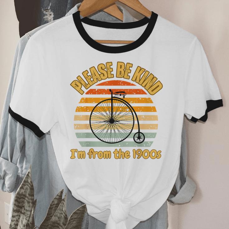 Please Be Kind I'm From The 1900s Penny Farthing Unisex Cotton Ringer T-Shirt Please Be Kind I'm From The 1900s Penny Farthing Unisex Cotton Ringer T-Shirt